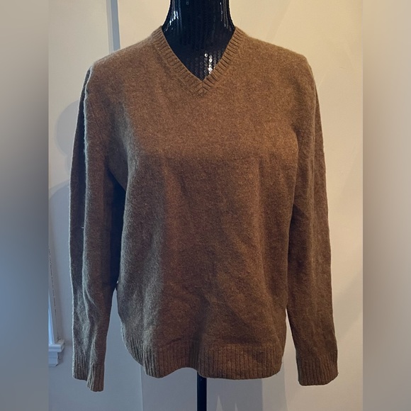 Black Brown 1826 Brown Wool Blend Elbow Patched Sweater Size XL - Picture 1 of 10